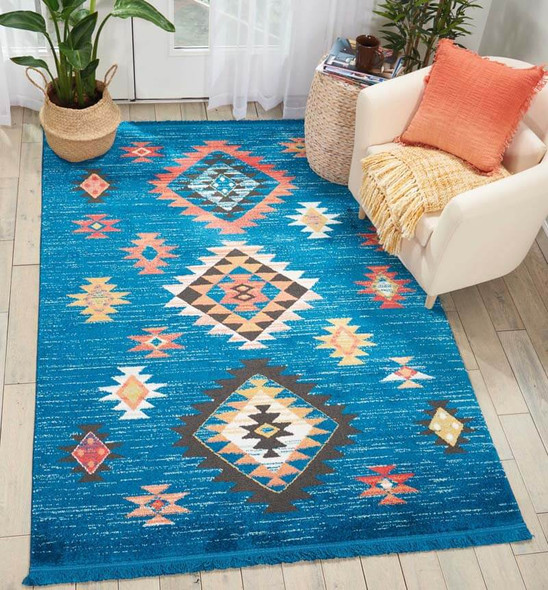 Nourison Navajo NAV07 Blue Rug