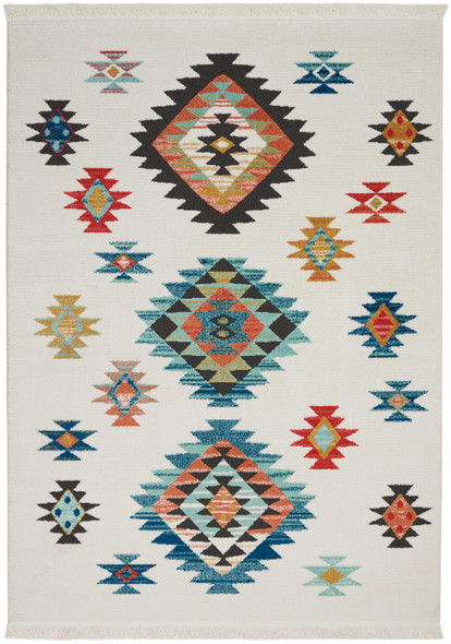 Nourison Navajo NAV07 White Rug