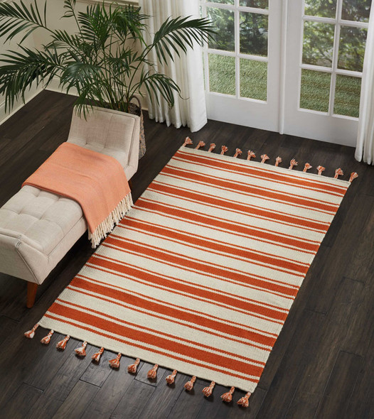 Nourison Rio Vista DST01 Ivory Orange Rug