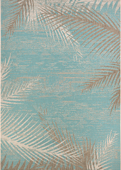 Couristan Monaco Tropical Palms 2429-3134 Aqua Area Rug