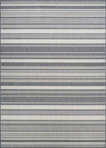 Couristan Recife Gazebo Stripe 5313-3312 Champ Grey Area Rug