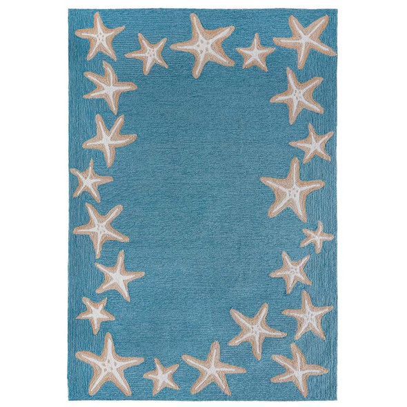 TransOcean Capri 1710/04 Starfish Border Aqua Rug