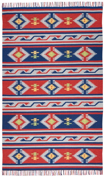Nourison Baja BAJ03 Blue Red Rug