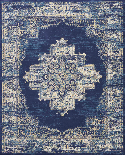 Nourison Grafix GRF14 Navy Blue Rug