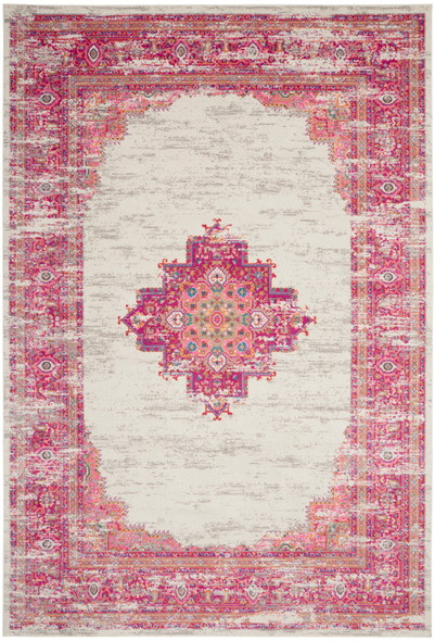 Nourison Passion PSN03 Ivory Fuchsia Rug