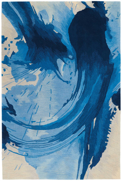 Nourison Symmetry SMM01 Blue Ivory Rug