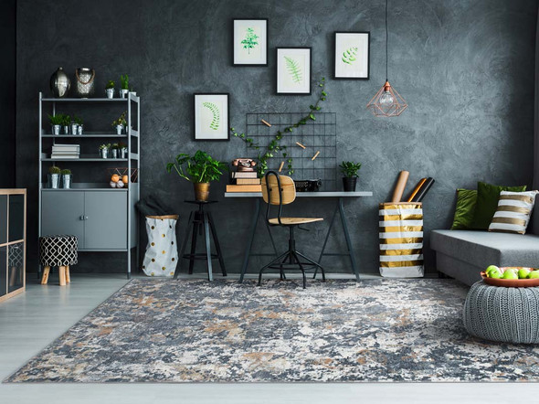 Dynamic Couture 52023 3616 Charcoal Copper Rug