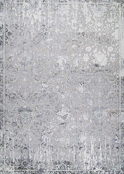 Couristan Brocatelle Brocade Damask 2608-8260 Silver Cream Rug