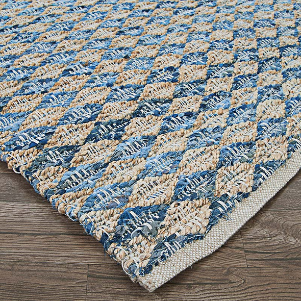 Couristan Nature's Elements Nautical Ripples 8265-0461 Wheat Denim Rug