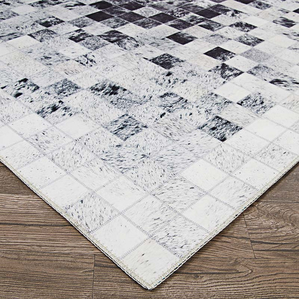 Couristan Prairie Hygee Blocks 3009-0097 Coal Ice Caps Rug