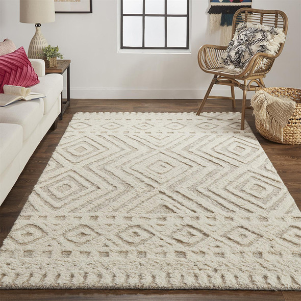 Feizy Anica 8010F Ivory Tan Rug