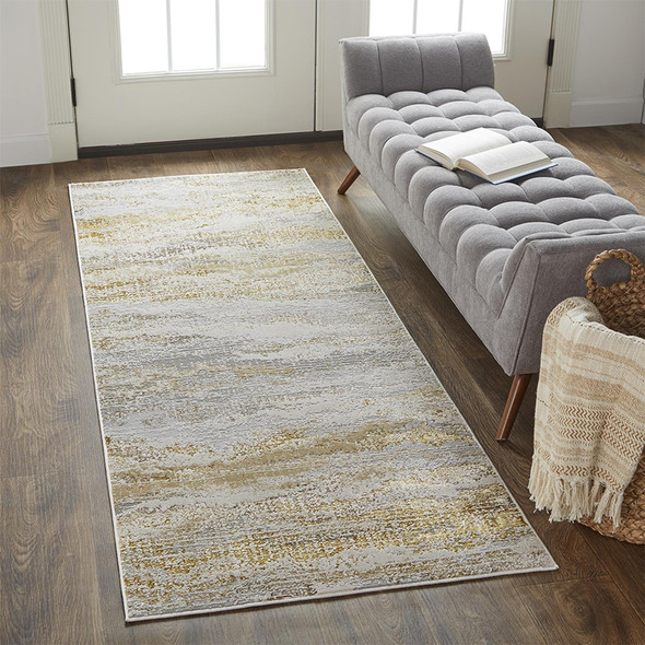 Feizy Aura 3735F Beige Gold Rug