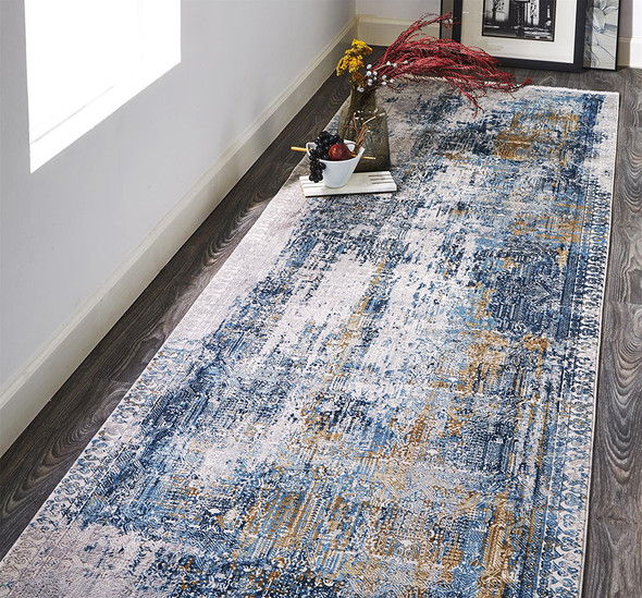 Feizy Cadiz 3890F Blue Gray Rug