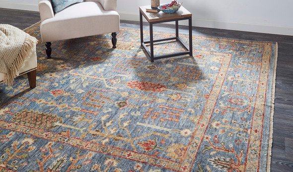 Feizy Carrington 6499F Blue Rust Rug