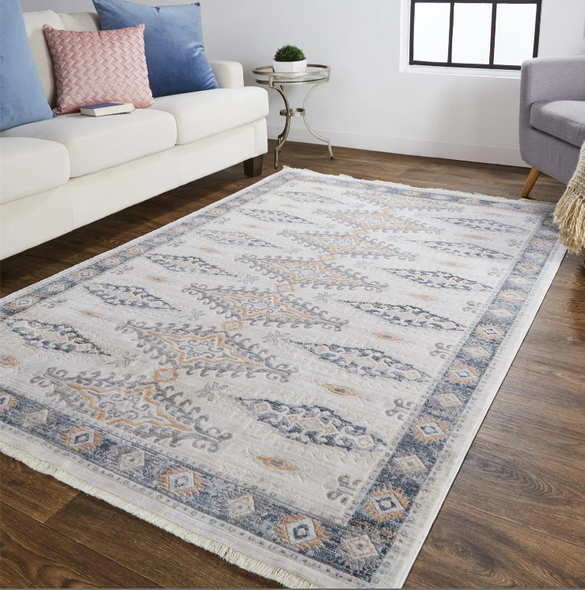 Feizy Kyra 3847F Ivory Blue Rug