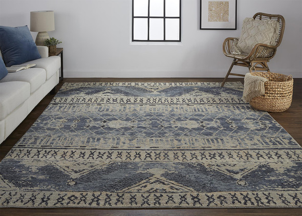 Feizy Palomar 6572F Blue Tan Rug