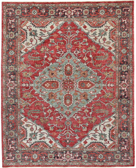 Feizy Piraj 6453F Red Gray Rug