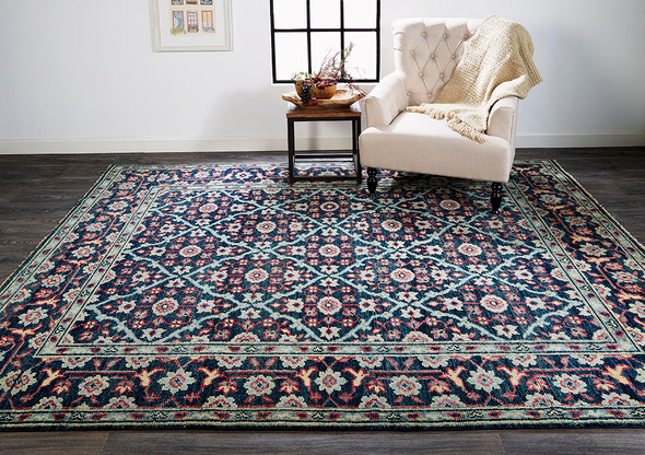 Feizy Piraj 6463F Teal Red Rug