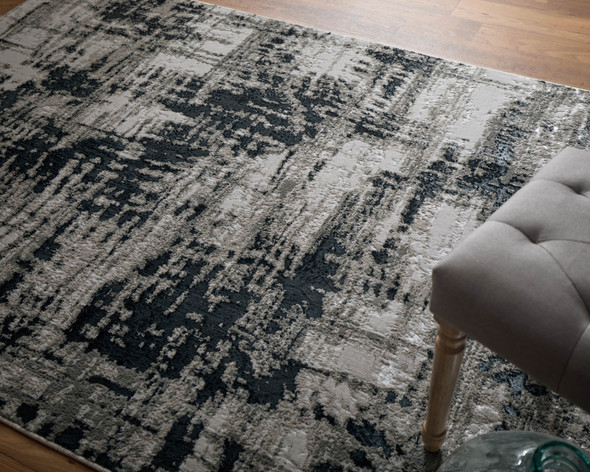 Feizy Micah 3339F Silver Black Rug