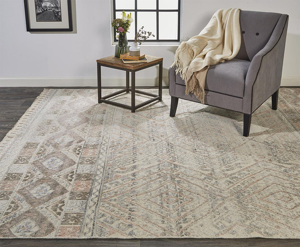 Feizy Payton 6495F Ivory Pink Rug