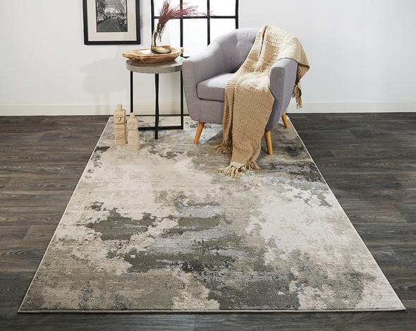 Feizy Prasad 3970F Ivory Gray Rug