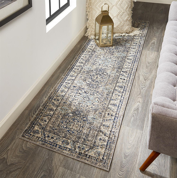 Feizy Bellini I3136 Gray Blue Rug