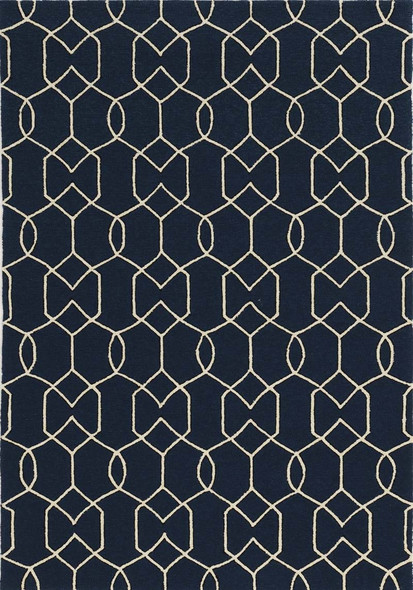 Kas Libby Langdon Hamptons 5230 Navy Groovy Gate Rug