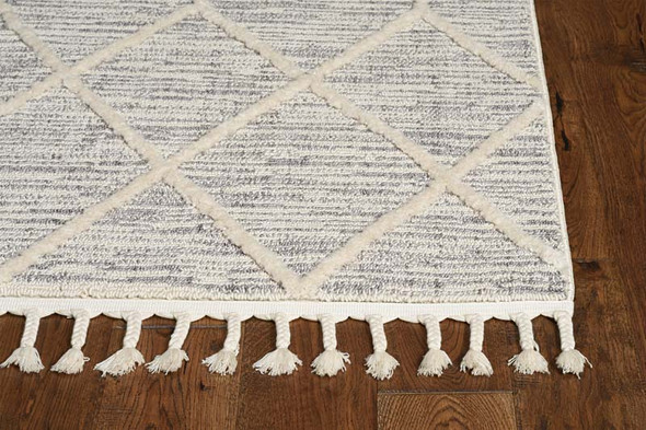 Kas Willow 1102 Ivory Grey Honeycomb Rug