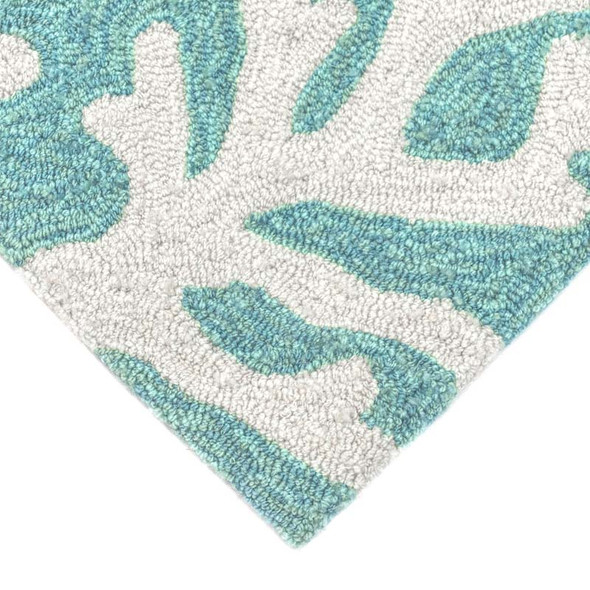 TransOcean Capri 1620 04 Coral Border Aqua Rug