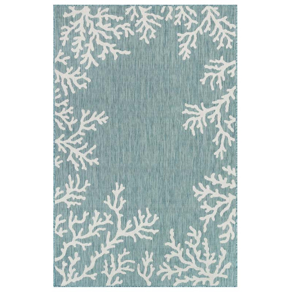 TransOcean Carmel 8448 04 Coral Border Aqua Rug