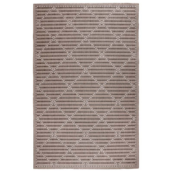 TransOcean Malibu 8225 12 Checker Diamond Neutral Rug