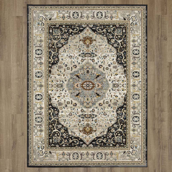 Karastan Zephyr 92123 90166 Chronos Black Rug