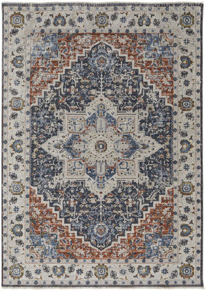 Feizy Kaia 39HTF Blue Red Rug