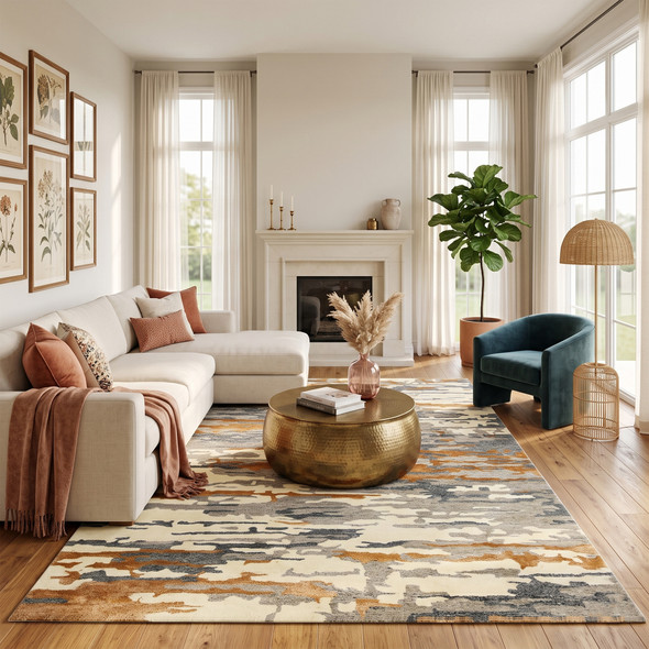 Amer Abstract ABS-3 Glencoe Orange Rug