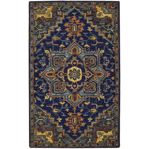 Amer Boho BOH-5 Evreux Blue Orange Rug