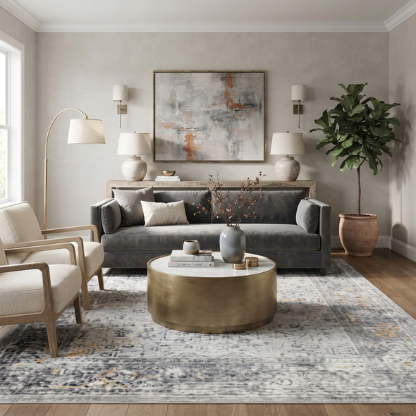 Amer Fairmont FAI-3 Hennasie Silver Orange Rug