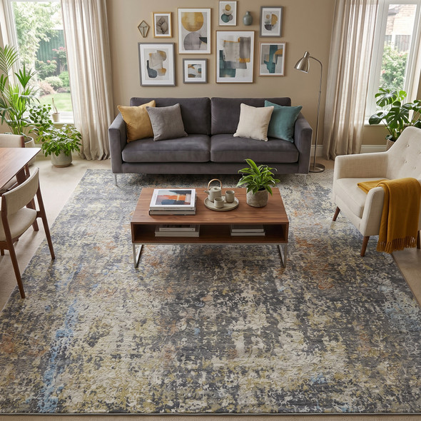 Amer Mystique MYS-8 Linden Steel Gray Rug