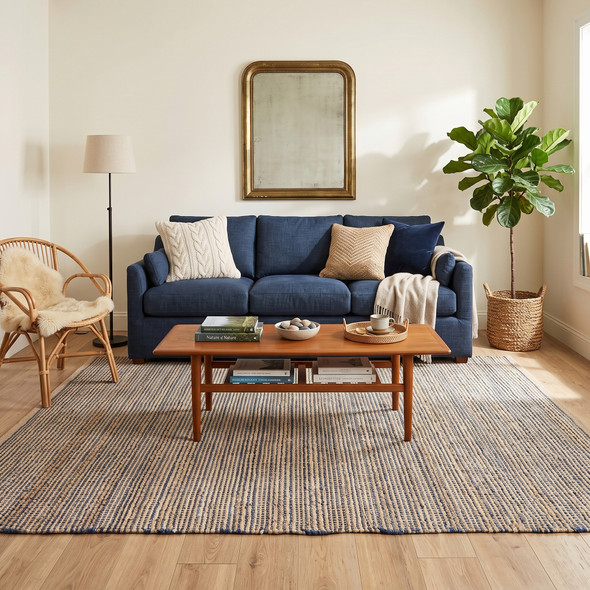 Amer Naturals NAT-7 Sinclair Navy Rug