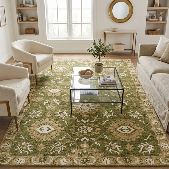 Amer Romania ROM-6 Newburg Olive Green Rug