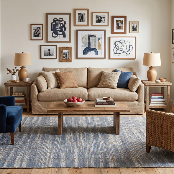 Amer Zola ZOL-3 Parquet Blue Rug