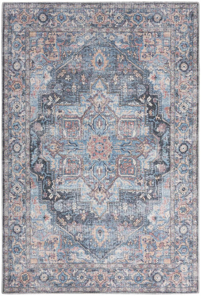 Nourison Nicole Curtis Series 1 SR101 Light Blue Multi Rug