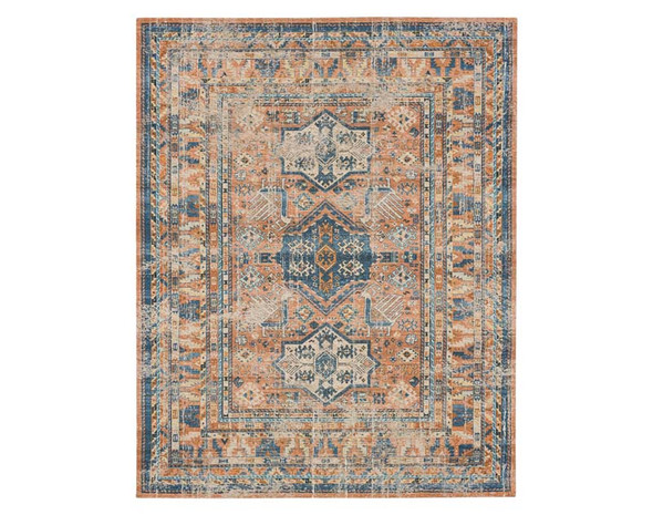Karastan Zula R1178 922 Haykota Terracotta Rust Blue Rug