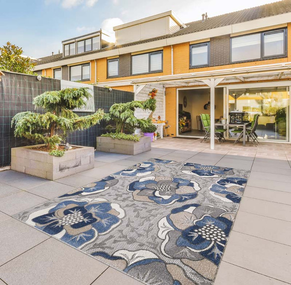 Kas Calla 6935 Grey Blue Flora Rug