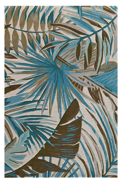 Kas Cove 3002 Ivory Teal Palms Rug
