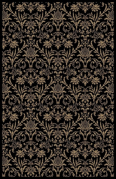 Concord Jewel 4943 Damask Black Area Rug