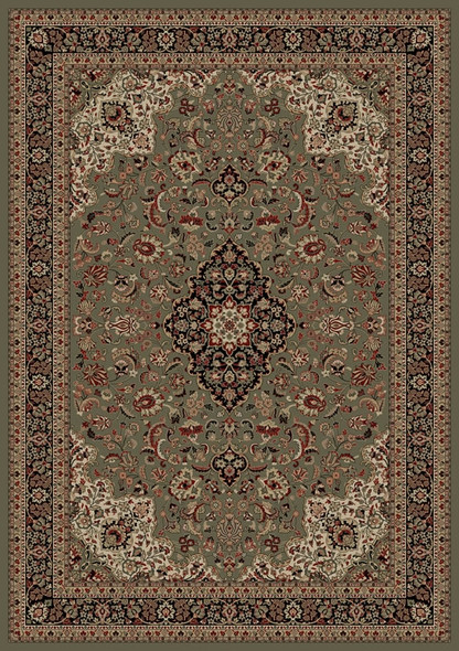 Concord Persian Classics 2085 Medallion Kashan Green Area Rug