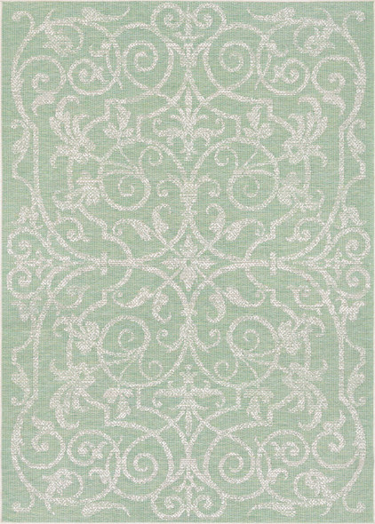 Couristan Monaco Summer Quay 2106-3136 Ivory Light Green Area Rug