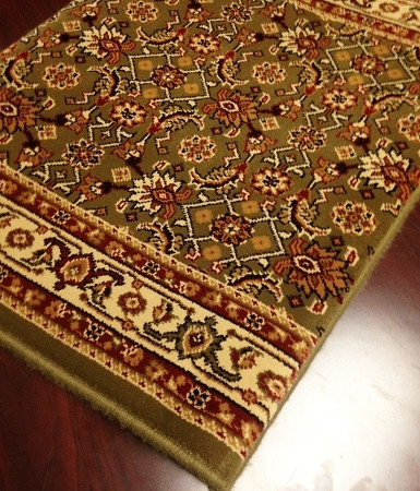 World WO07 Olive Traditional Carpet Stair Runner