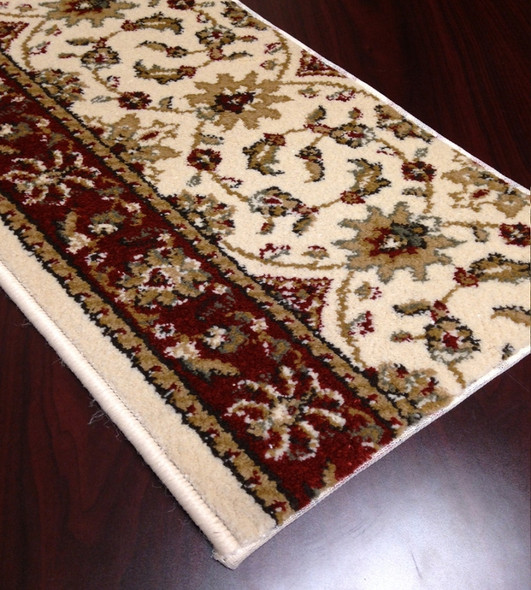 Como 1592 Ivory/Brick Carpet Stair Runner