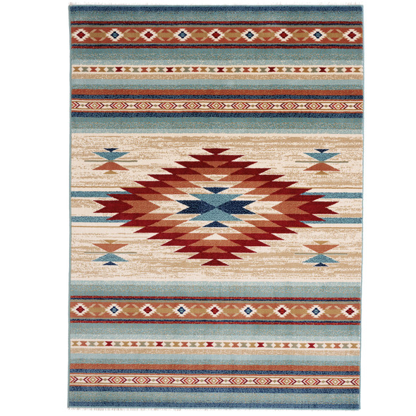 Capel Julius-Navajo 3465-550 Cinnamon Blue Rug